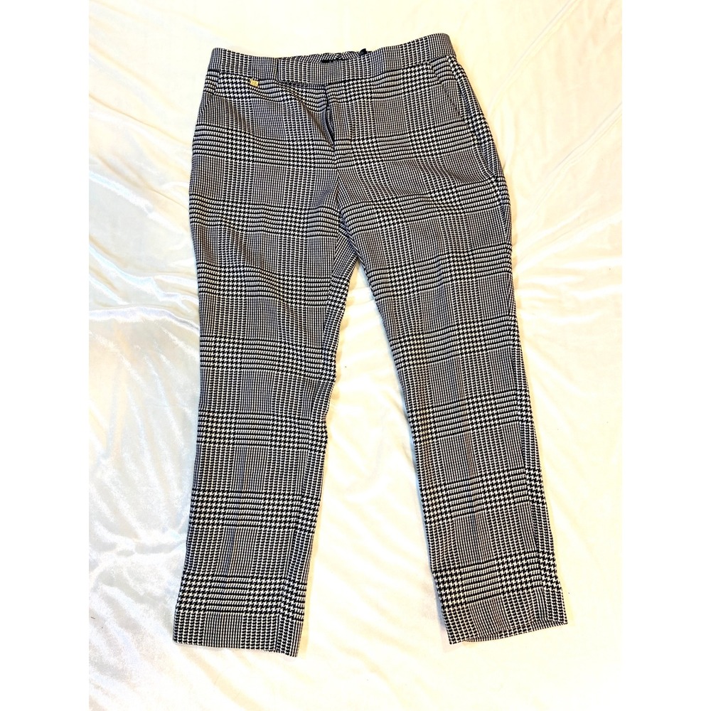 Lauren Ralph Lauren Pants Glen Plaid Ankle Black White Check 6P‎ Petite Stretch
